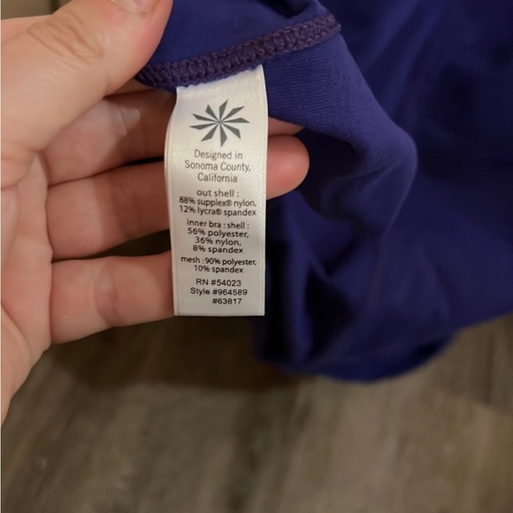 Athleta Women's Fulfillment Purple White Stripe Workout Tank size 1X - Picture 5 of 5